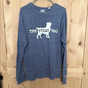 Blue Long Sleeve Shirt with White Graphic